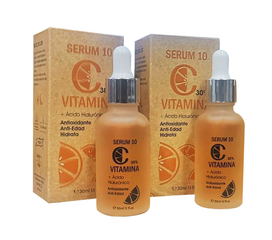 🍊 KIT DE 2: Sérum 10 Vitamina C con Ácido Hialurónico 🍊